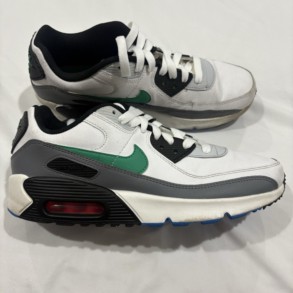 Nike Air Max 90 White Gray Green Blue Sneakers DV3607-102 Men's 6.5Y